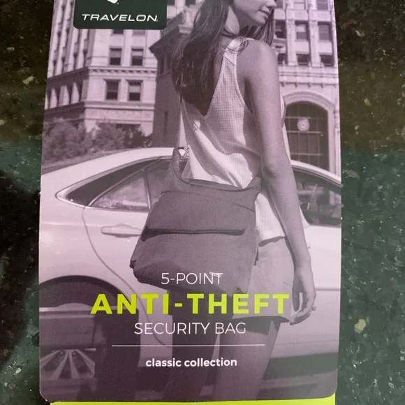 Travelon Blue Messenger Bag with Sleek Design - Picture 5 of 8